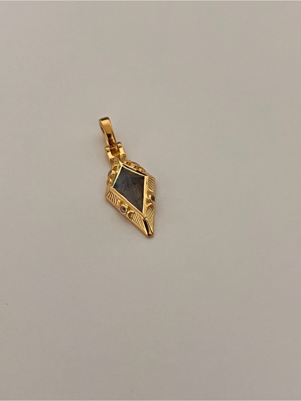 Awe Inspired Prism Triple Moon Amulet Charm in Gold Vermeil